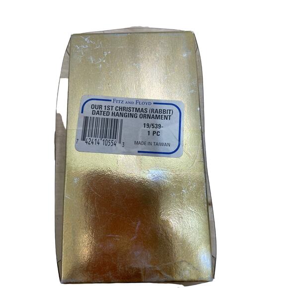 Fitz & Floyd Our 1st Xmas "Honey Bunnies" 1st Edition 1993 Ornament with Box - Picture 7 of 8